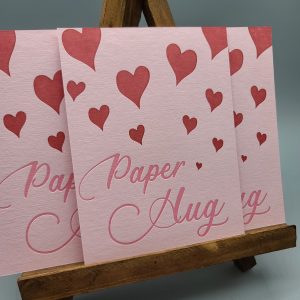 pink paper hug postcards