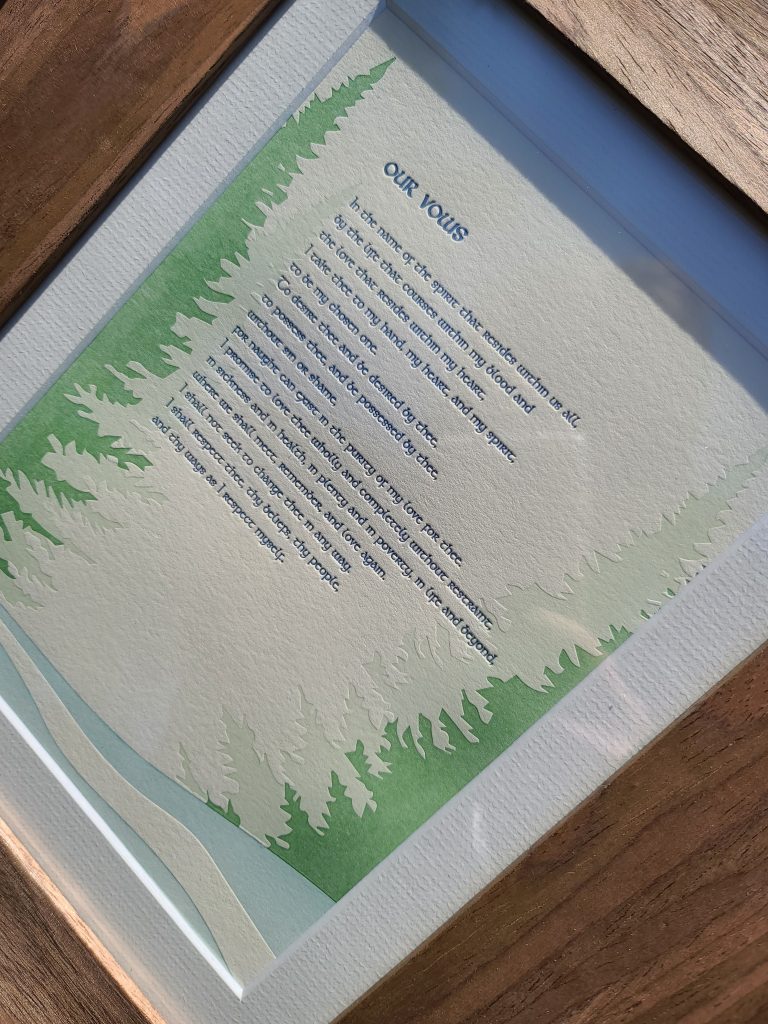 custom wedding vows print