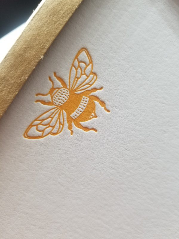 yellow bee notecard set