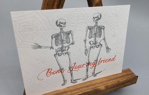 skeleton postcards